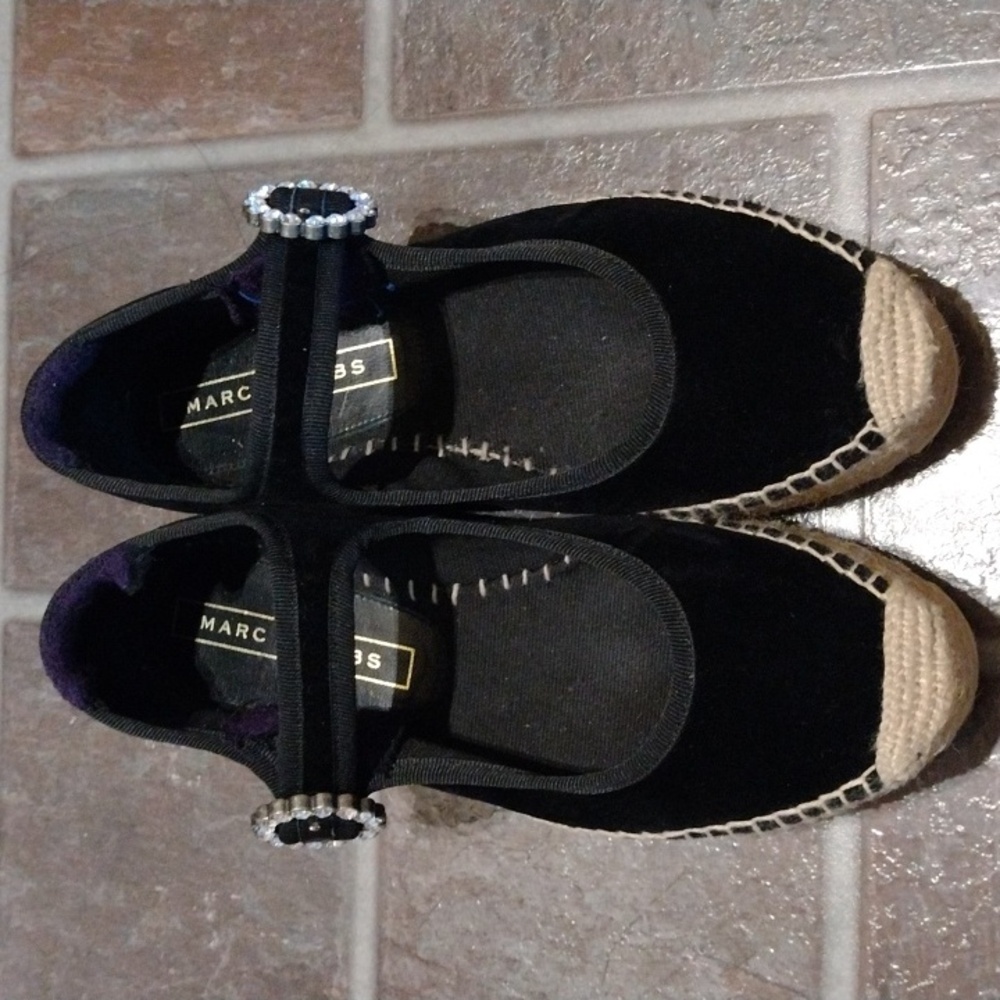 Marc Jacobs lack velvet crystal Mary Jane espadrilles platform Mary Jane size 37